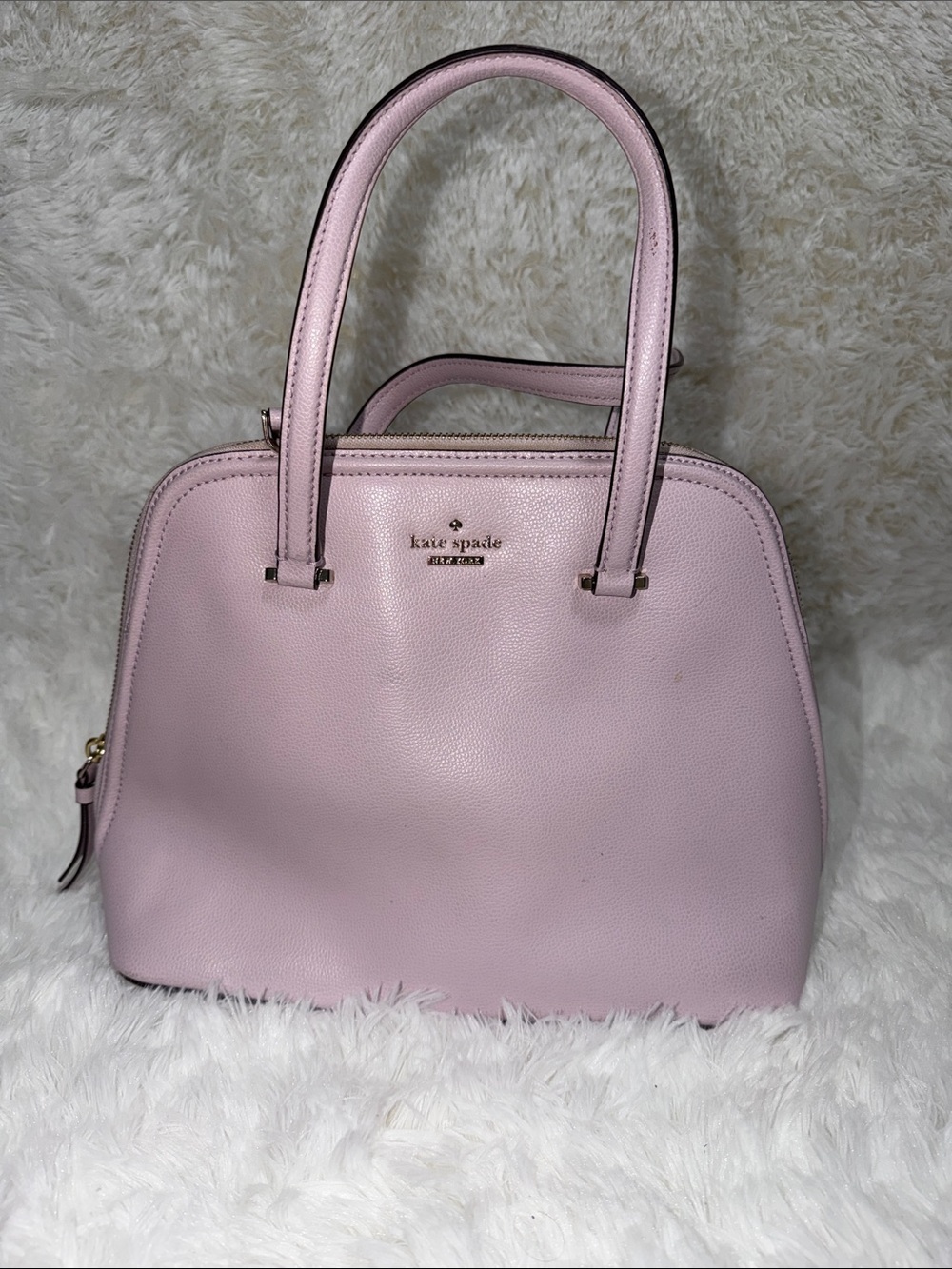 kate spade light pink pebble leather satchel